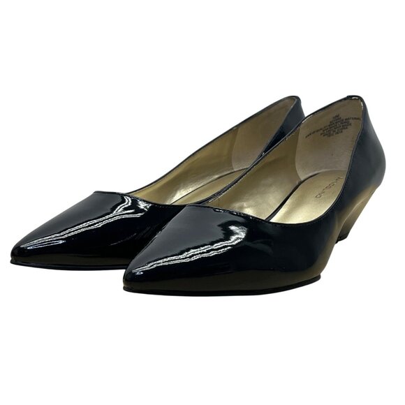 Bandolino Women’s Black Faux Patent Leather Yara Wedge Pumps Size 10M - Picture 3 of 11